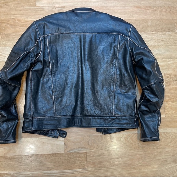Men’s Leather Motorcylce Jacket size M Medium cafe Racer - Picture 6 of 10